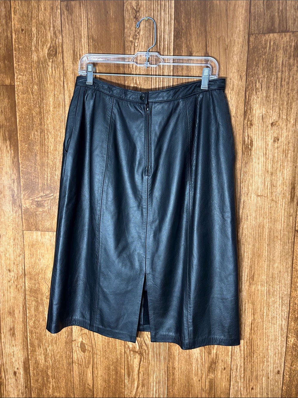Reed Sportswear Black Leather Pencil Skirt - Picture 4 of 7